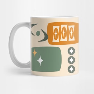 Atomic Age MCM Pattern in Green, Orange, Cream Mug